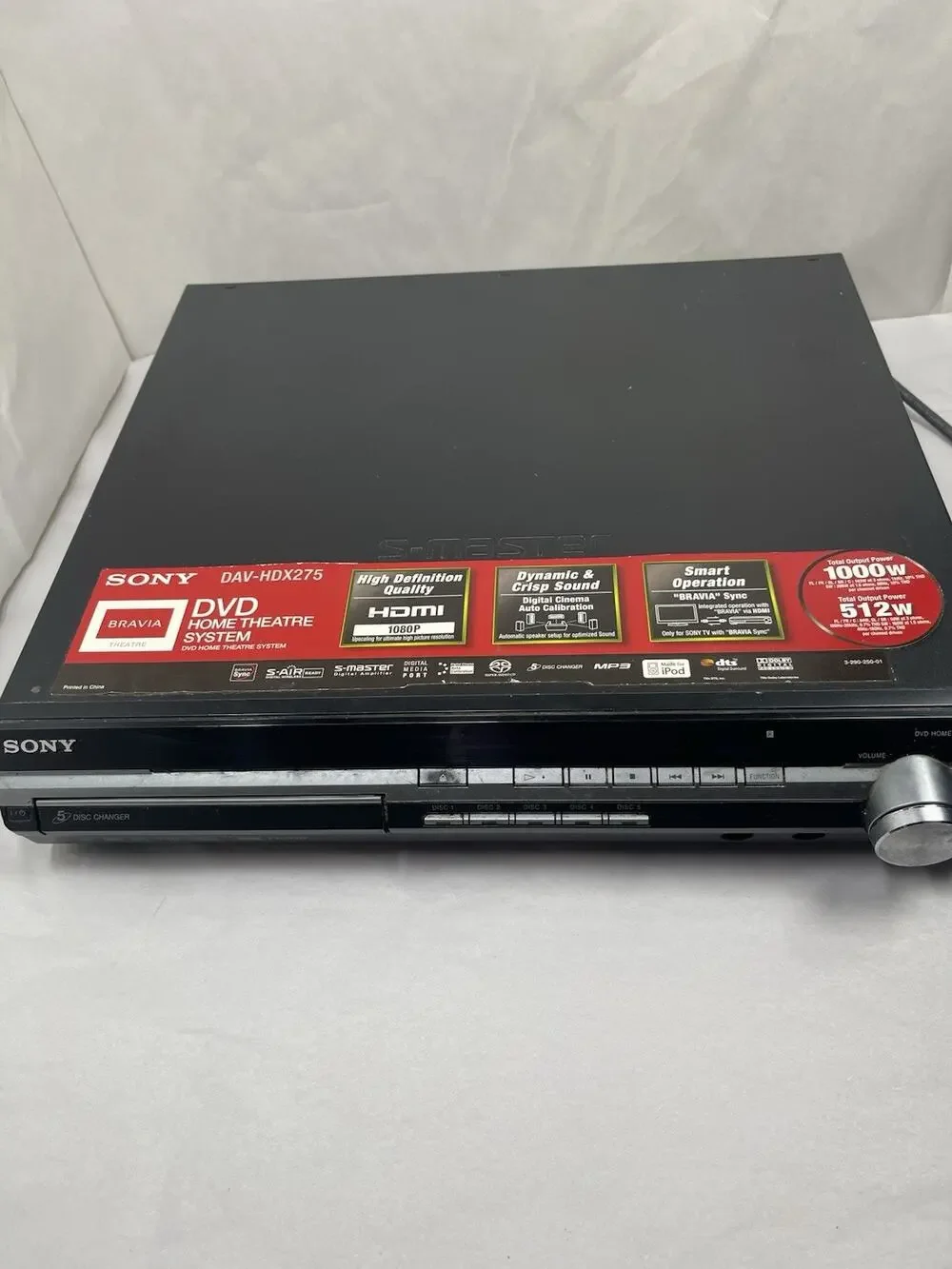 Sony DAV-HDX275 DVD Home Theater Receiver 5 Disc HDMI Tested